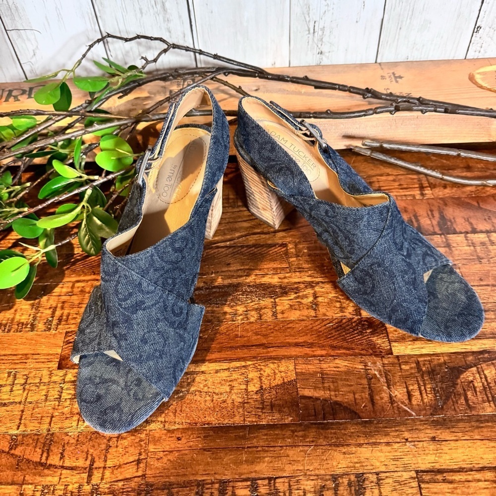 Adam Tucker by me too women’s size 7M Marni blue jean 3” high heel.